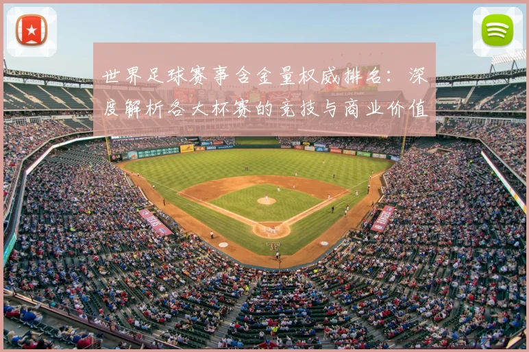 世界足球赛事含金量权威排名:深度解析各大杯赛的竞技与商业价值